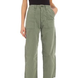 Mother Denim patch pocket zip private ankle fray in toasted brown